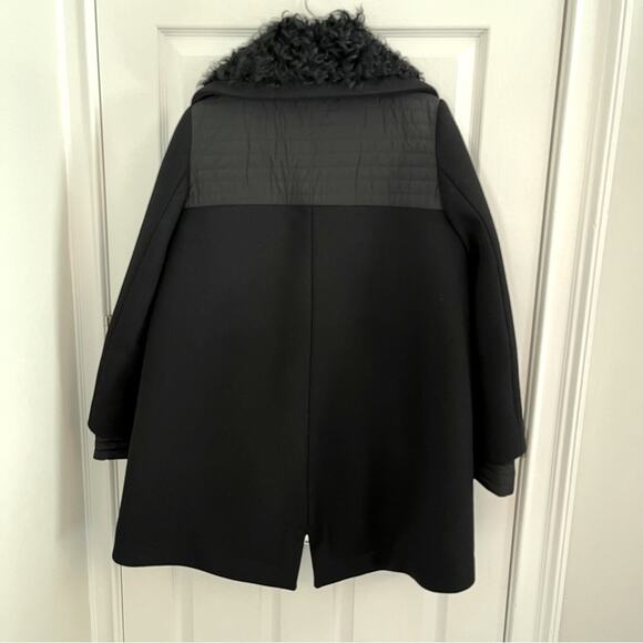 Moncler Eridan Giubbotto Jacket Size 4 Fur collar Kalgan lamb Black EUC Auth. XL - Picture 4 of 15